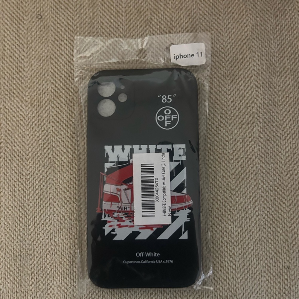 Off-White Black and Red Graphic iPhone 11 Case